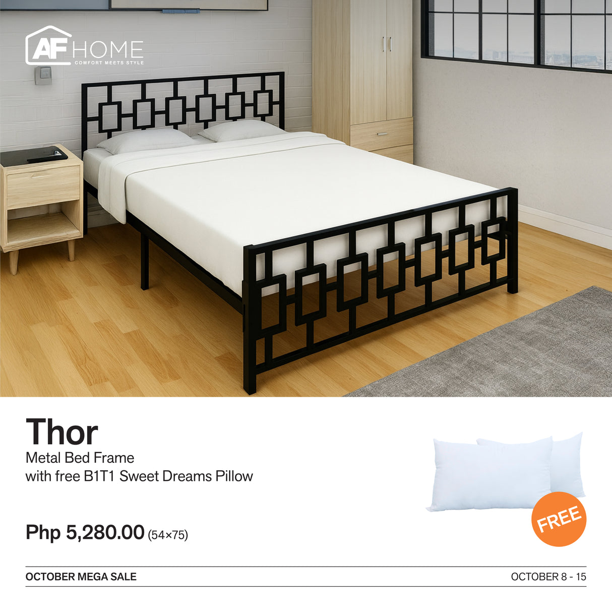 10.10 Mega Sale | Thor Metal Bed Frame with Surprise Gift AF Home