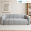 VIANCA 3-Seater Curved Plush Accent Fabric Sofa Affordahome