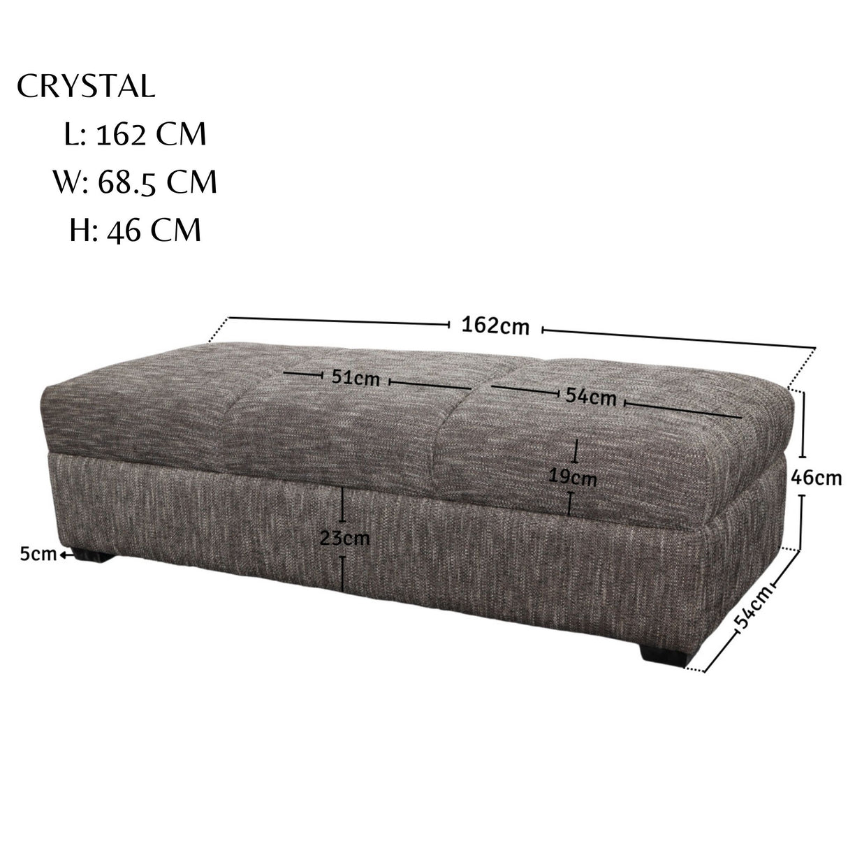 CRYSTAL Bench Sofa Affordahome