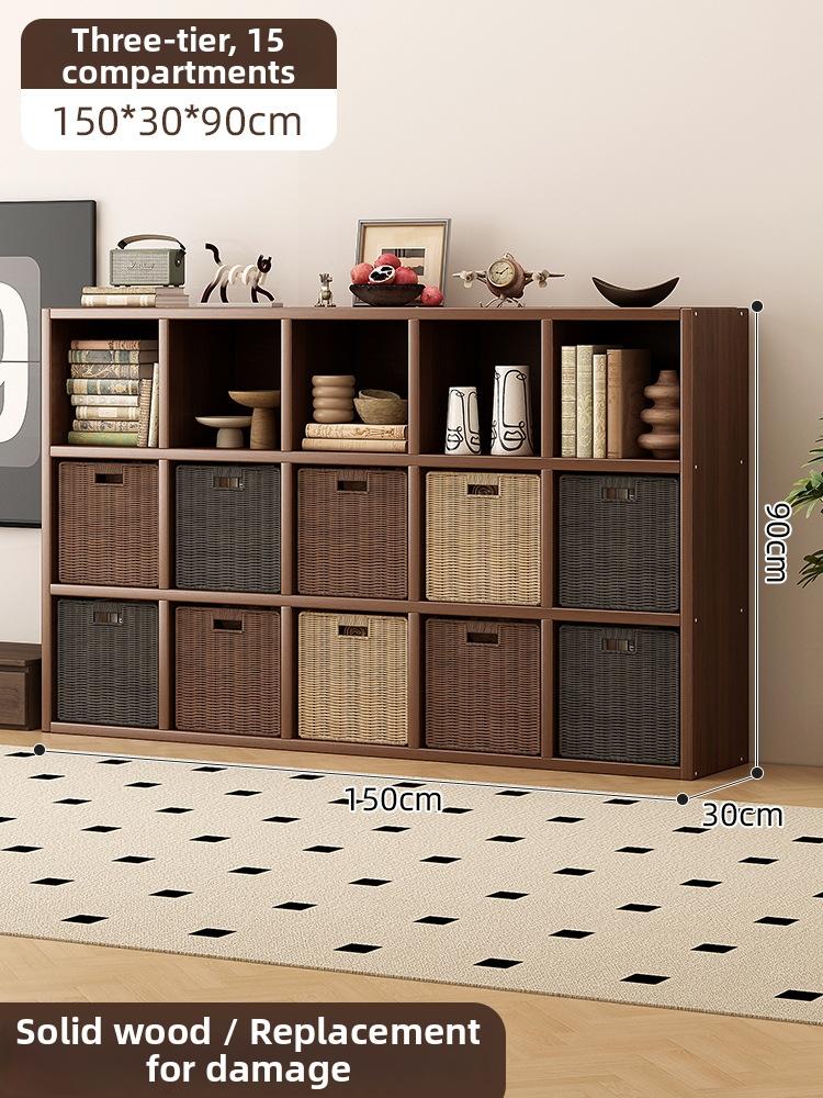 Timberra - Merry02 - LatticeWood Floor-Standing Storage Rack - Living Room Timberra
