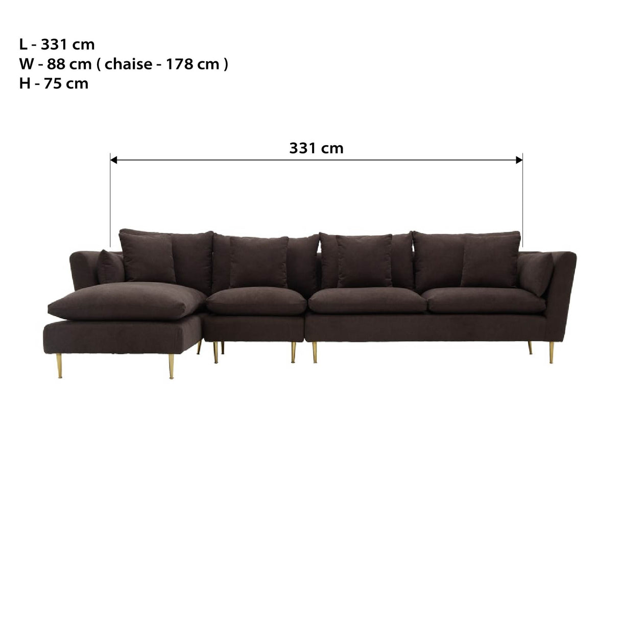 ARMANI L-Shape Fabric Sofa Furnigo
