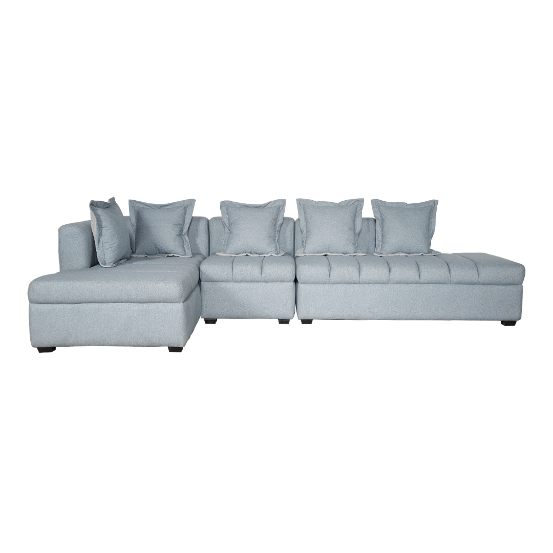 Becca L-Shape Fabric Sofa Set Furnigo