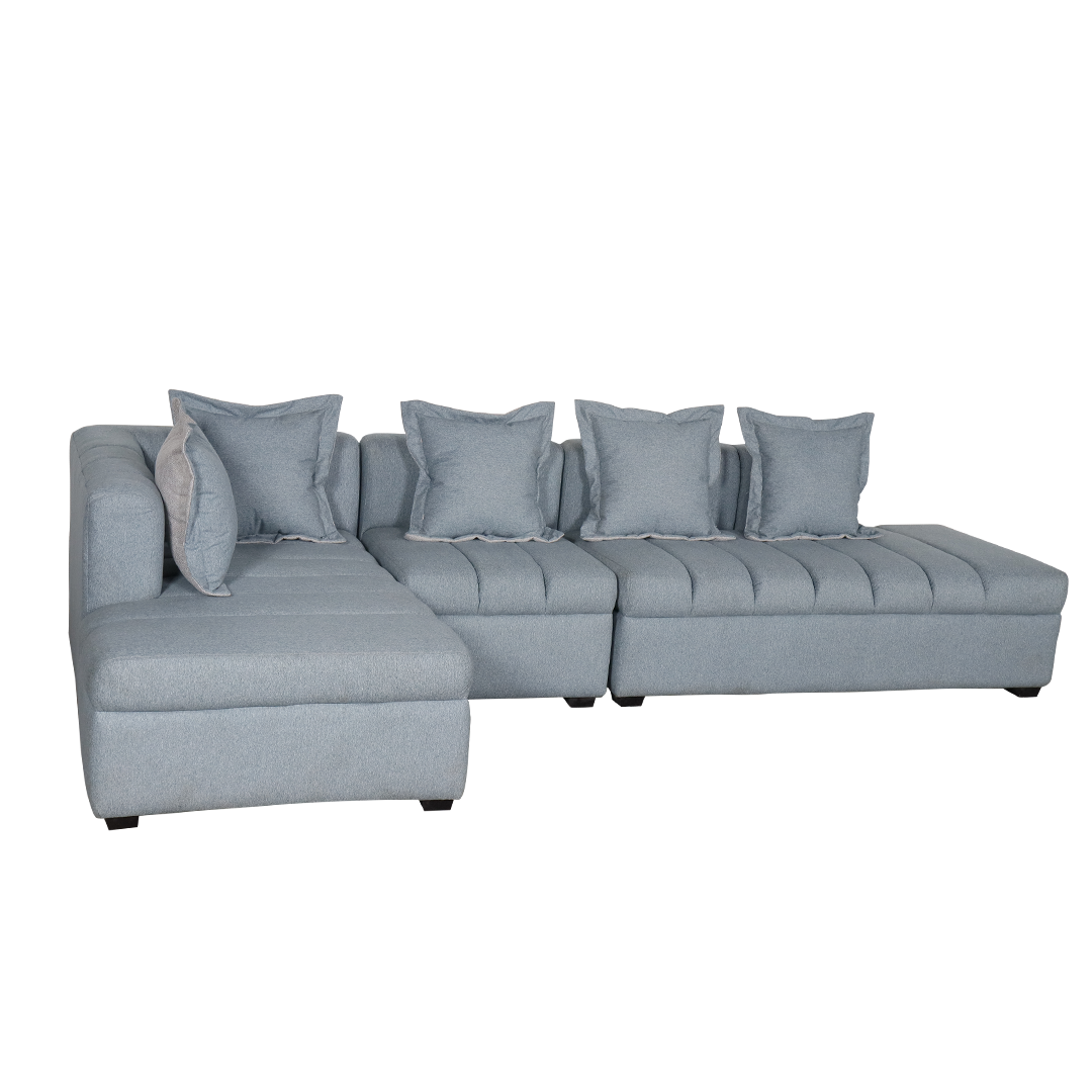 Becca L-Shape Fabric Sofa Set Furnigo