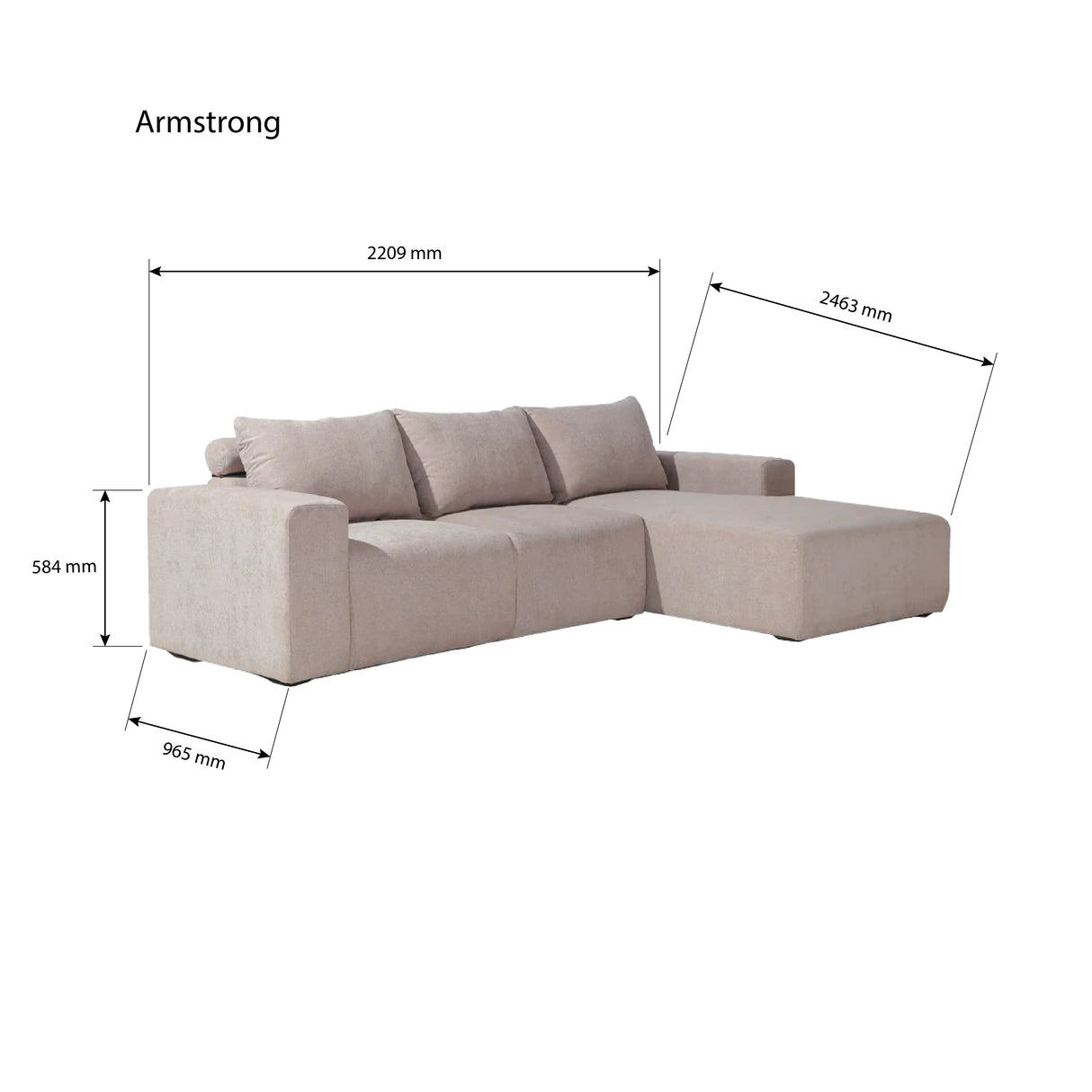 Armstrong L-shape Sofa Set Luxe Life PH