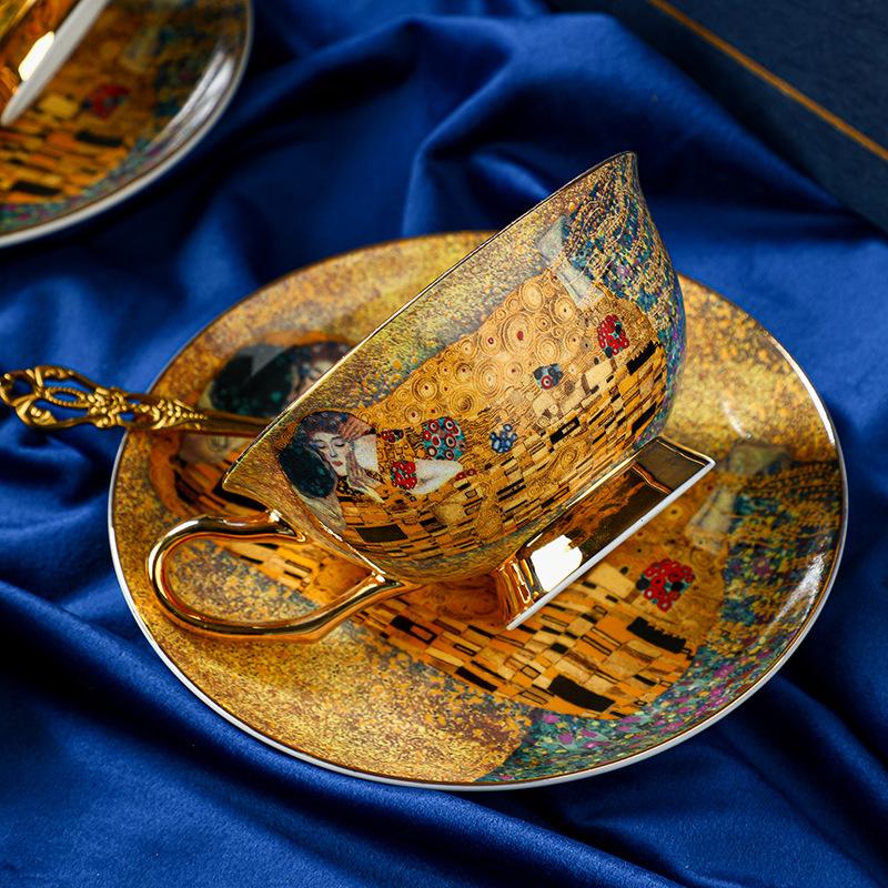 CUPURA Tiro - Royal Palace Coffee Cup & Saucer Set - Vintage English Afternoon Tea Gift with Box CUPURA