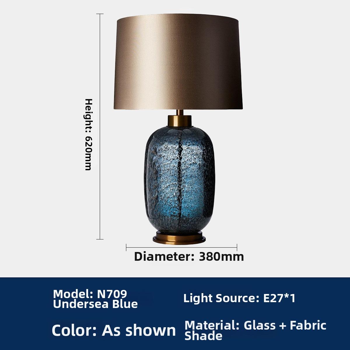 Milano Glow - Arixel - N701 Glaze - Post-Modern Nordic Fabric and Crystal Glass Table Lamp with Light Luxury Designer Style, Soft Ambient Lighting for Elegant and Cozy Spaces - Living Room / Bedroom / Bedside / Study Milano