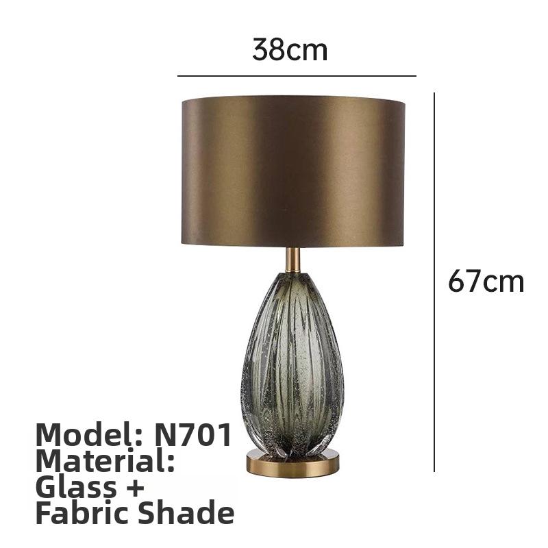 Milano Glow - Arixel - N701 Glaze - Post-Modern Nordic Fabric and Crystal Glass Table Lamp with Light Luxury Designer Style, Soft Ambient Lighting for Elegant and Cozy Spaces - Living Room / Bedroom / Bedside / Study Milano