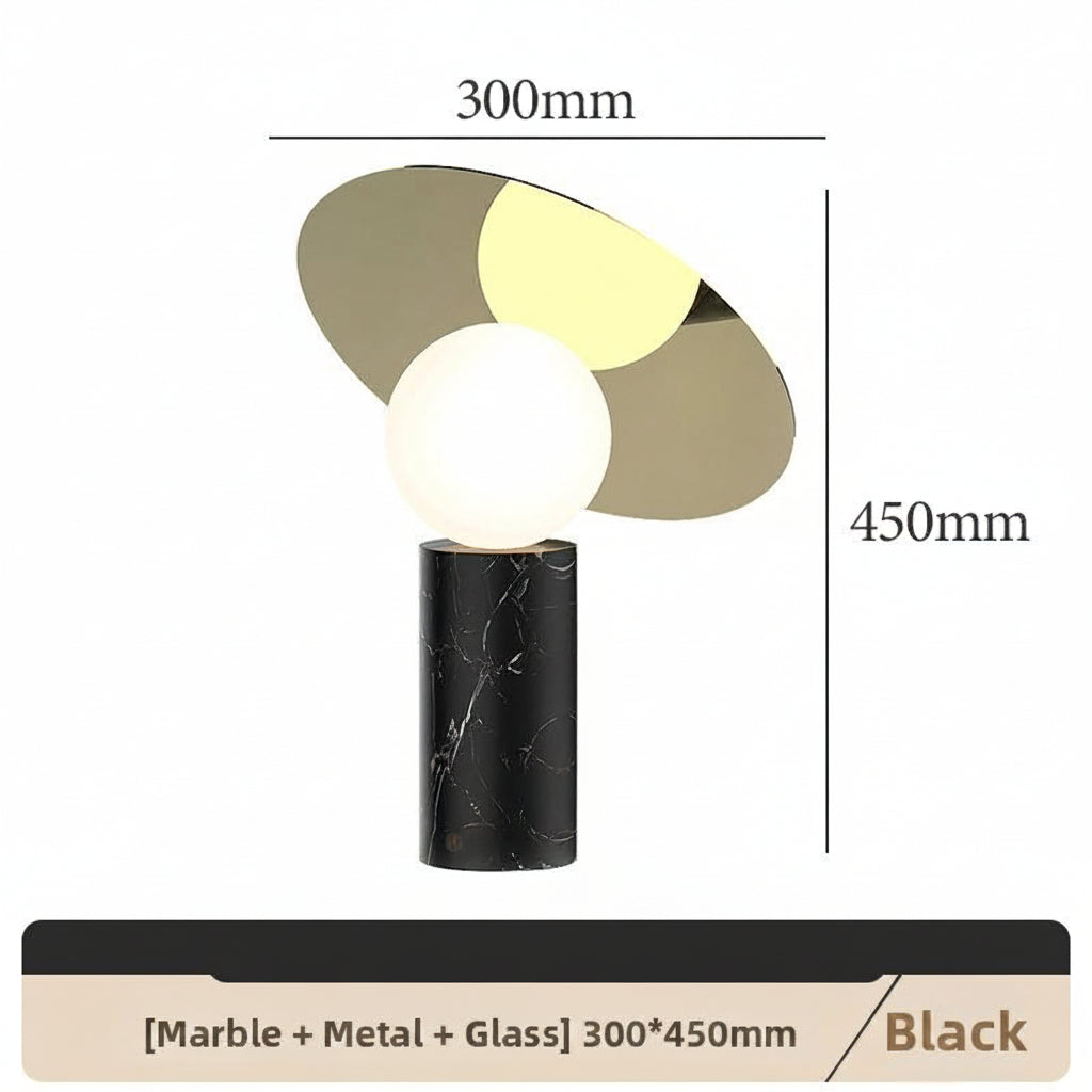 Milano Glow - Aelix - N125 Combination - Modern Natural Marble and Glass Table Lamp with Minimalist Designer Style, Soft Ambient Lighting for Elegant and Functional Spaces - Living Room / Bedroom / Bedside / Hotel / Project / Office Milano