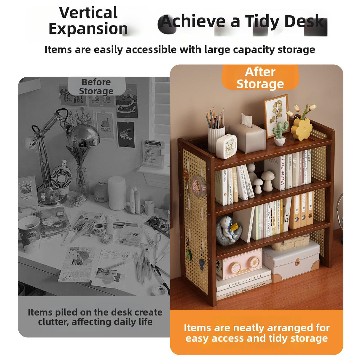 Timberra - Miracle - DeskMate Bookshelf Storage Rack - Office / Study Timberra