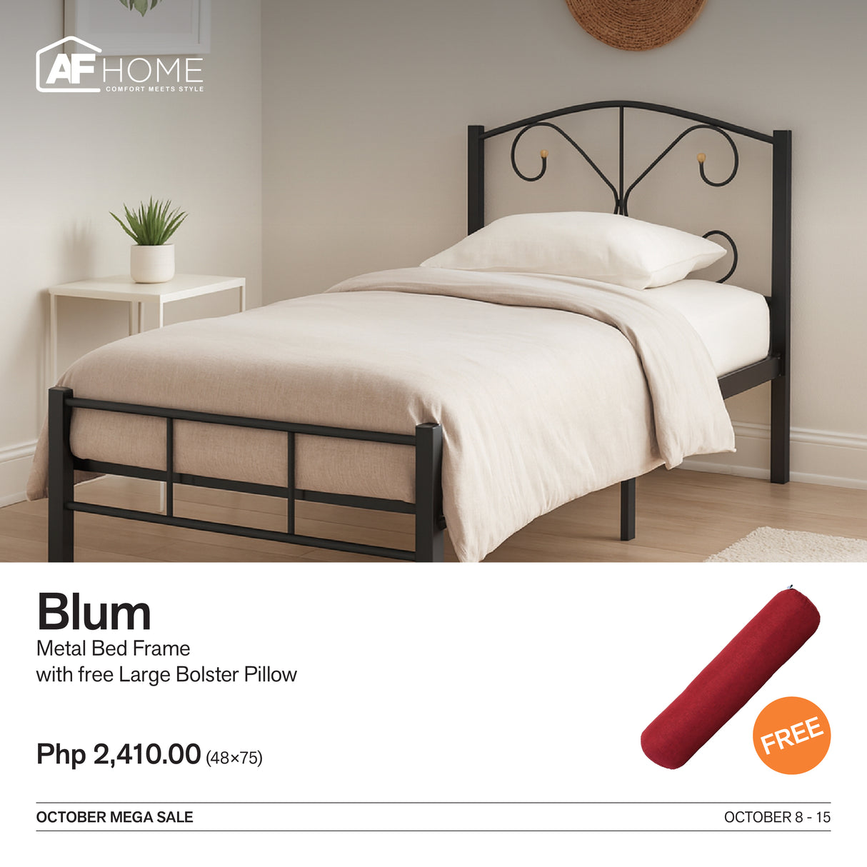 10.10 Mega Sale | Blum Metal Bed Frame with Surprise Gift AF Home
