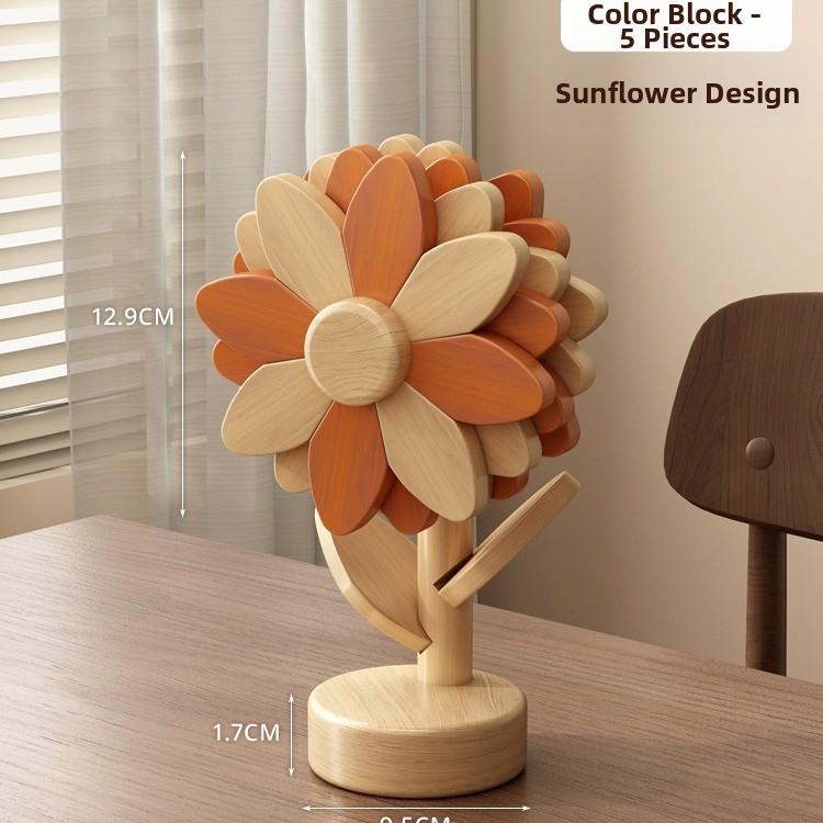 Timberra - Misty - SunBloom Wooden Heat-Proof Placemat - Dining Room / Kitchen Timberra