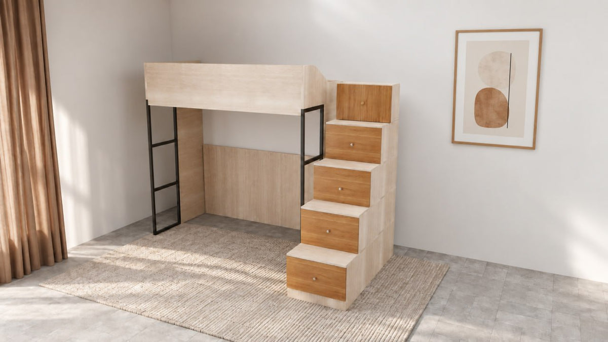 Cleo Loft Bed with Drawer Staircase