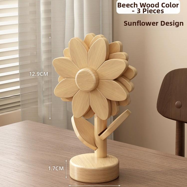 Timberra - Misty - SunBloom Wooden Heat-Proof Placemat - Dining Room / Kitchen Timberra