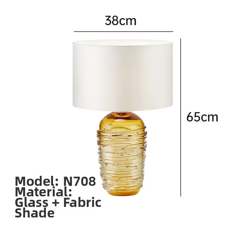 Milano Glow - Arixel - N701 Glaze - Post-Modern Nordic Fabric and Crystal Glass Table Lamp with Light Luxury Designer Style, Soft Ambient Lighting for Elegant and Cozy Spaces - Living Room / Bedroom / Bedside / Study Milano