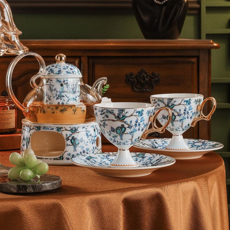 CUPURA Seno - European Goblet-Style Coffee Cup & Saucer Set - Elegant English Afternoon Tea Set CUPURA