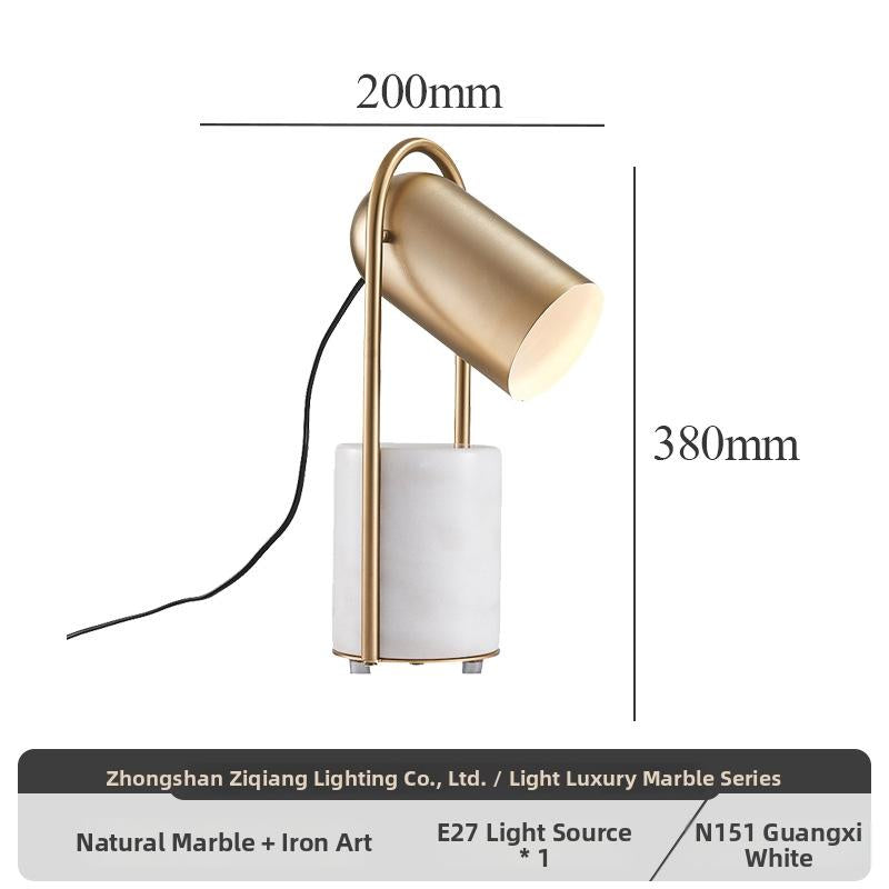 Milano Glow - Aelix - N125 Combination - Modern Natural Marble and Glass Table Lamp with Minimalist Designer Style, Soft Ambient Lighting for Elegant and Functional Spaces - Living Room / Bedroom / Bedside / Hotel / Project / Office Milano