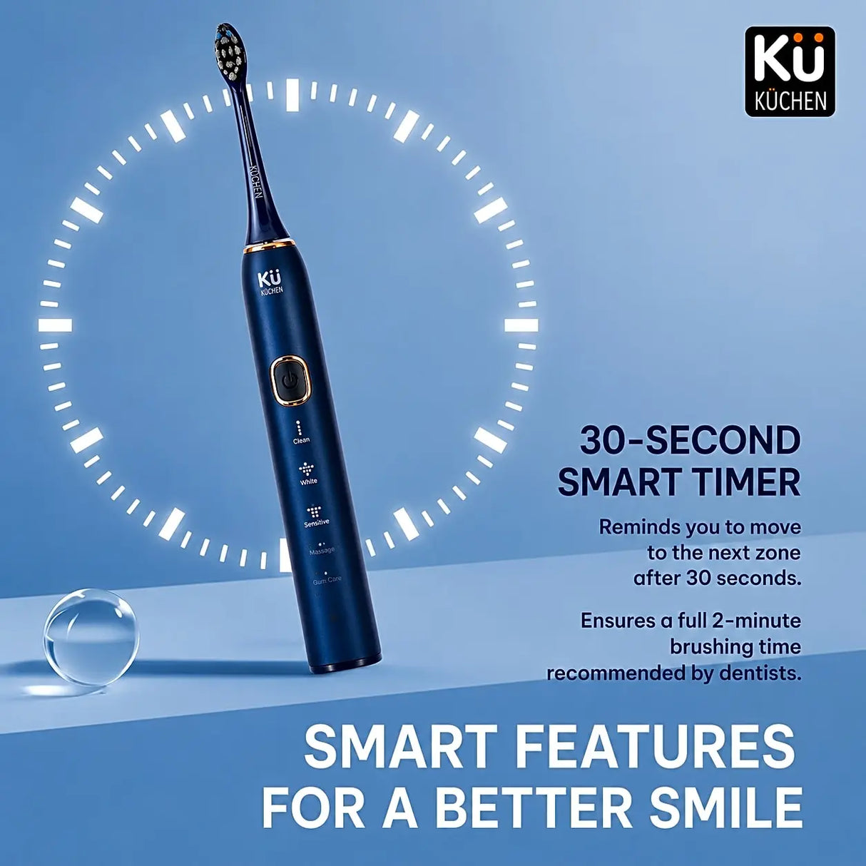 ULTRASONIC TOOTHBRUSH KU9500 – BLUE & WHITE