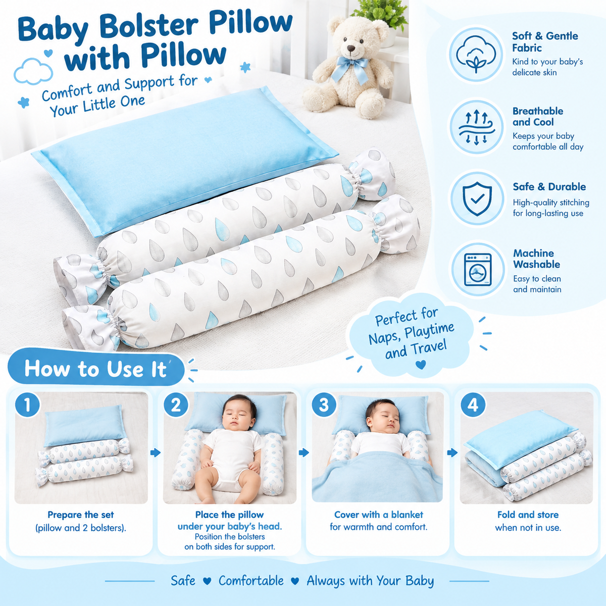 HEAD PILLOW& BOLSTER Belily World