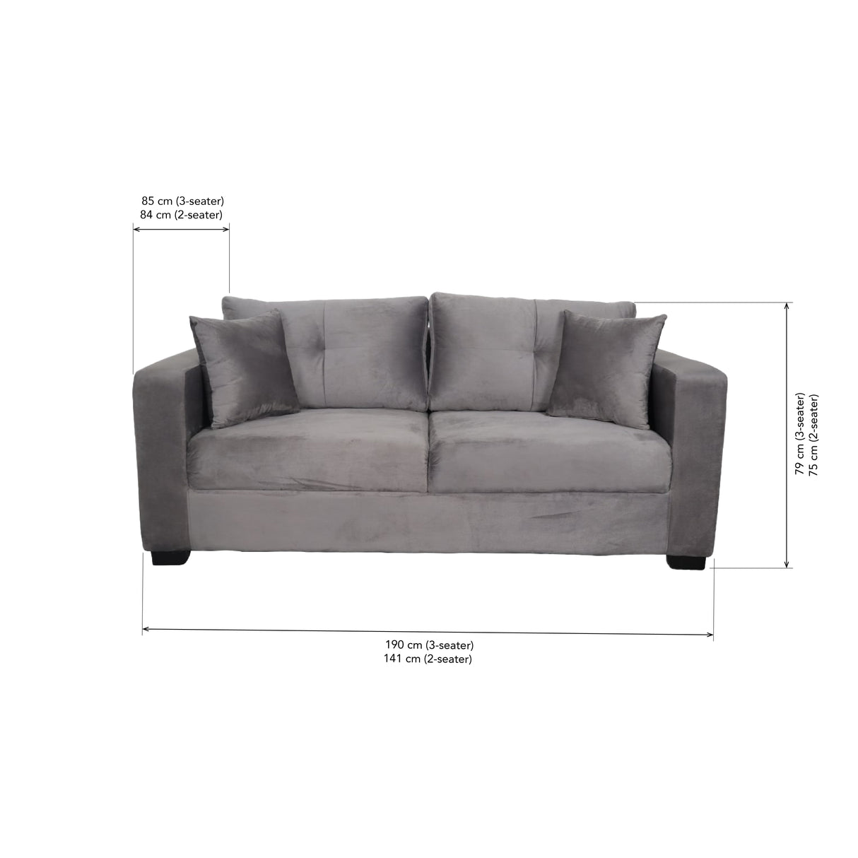 KINGSTON 2-Seater Fabric Sofa Affordahome