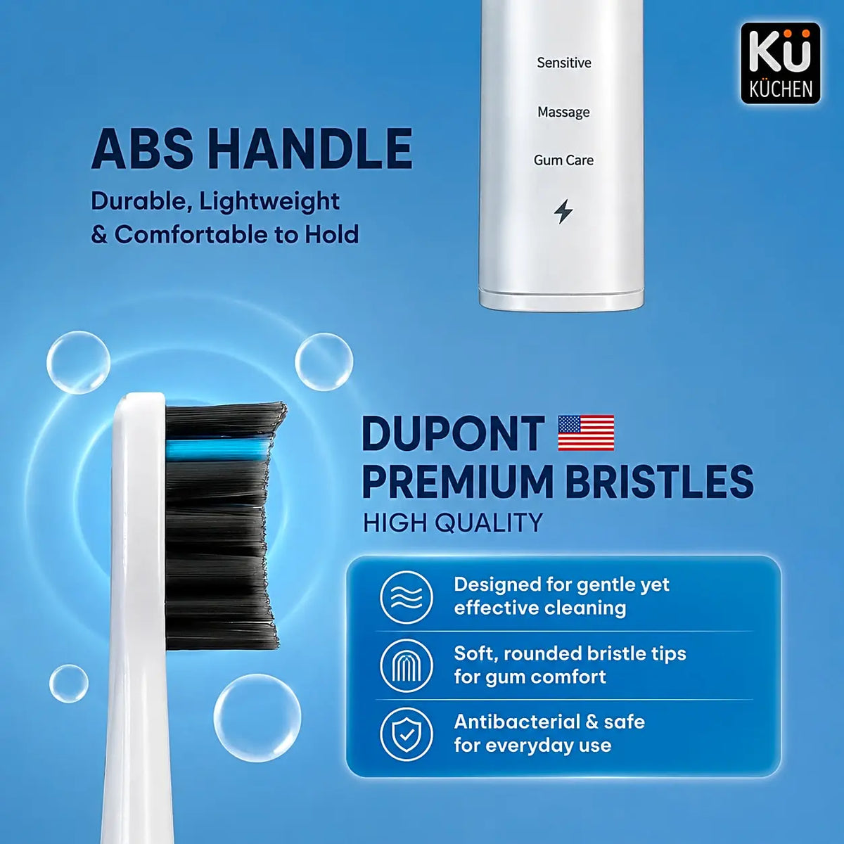 ULTRASONIC TOOTHBRUSH KU9500 – BLUE & WHITE