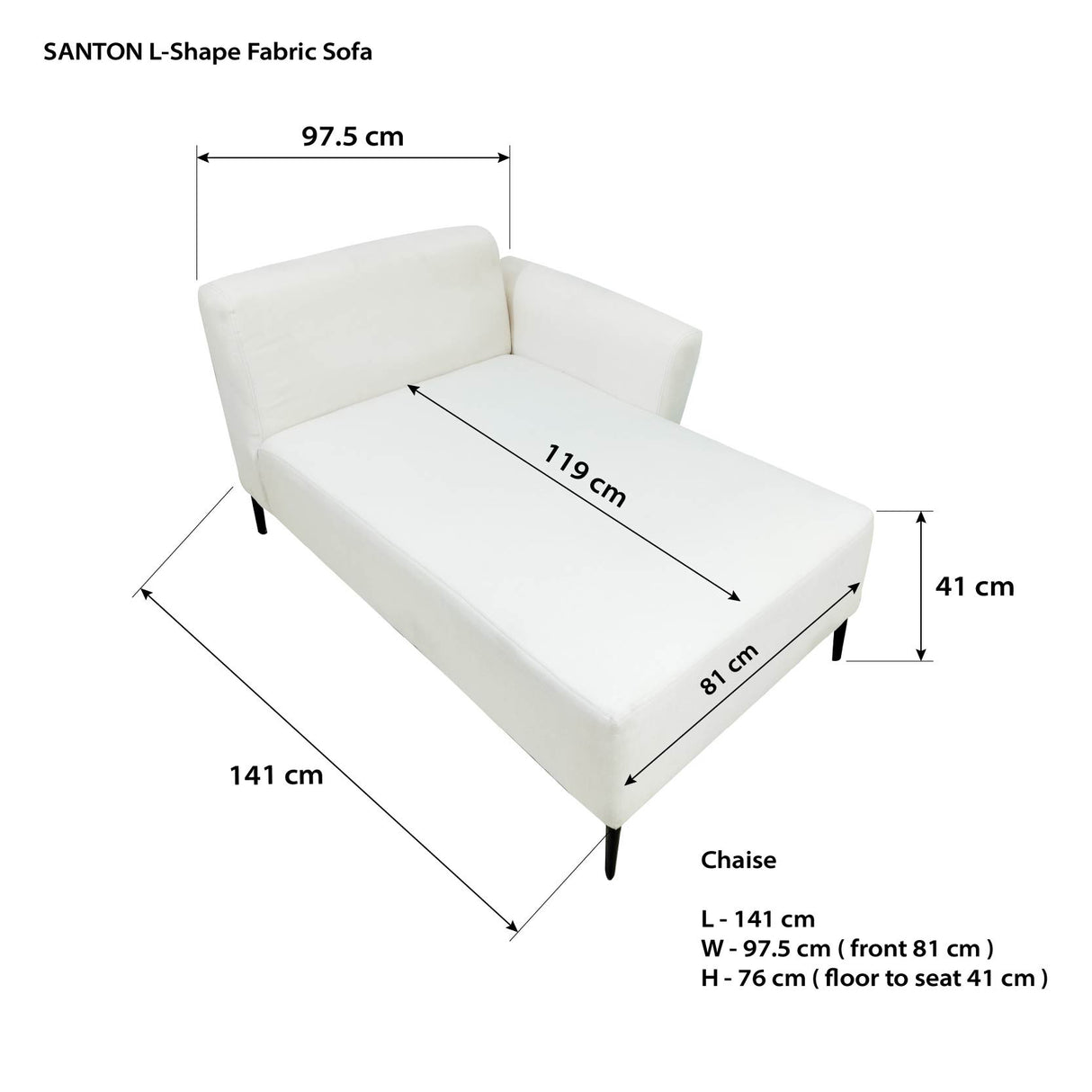 SANTON L-Shape Fabric Sofa Furnigo
