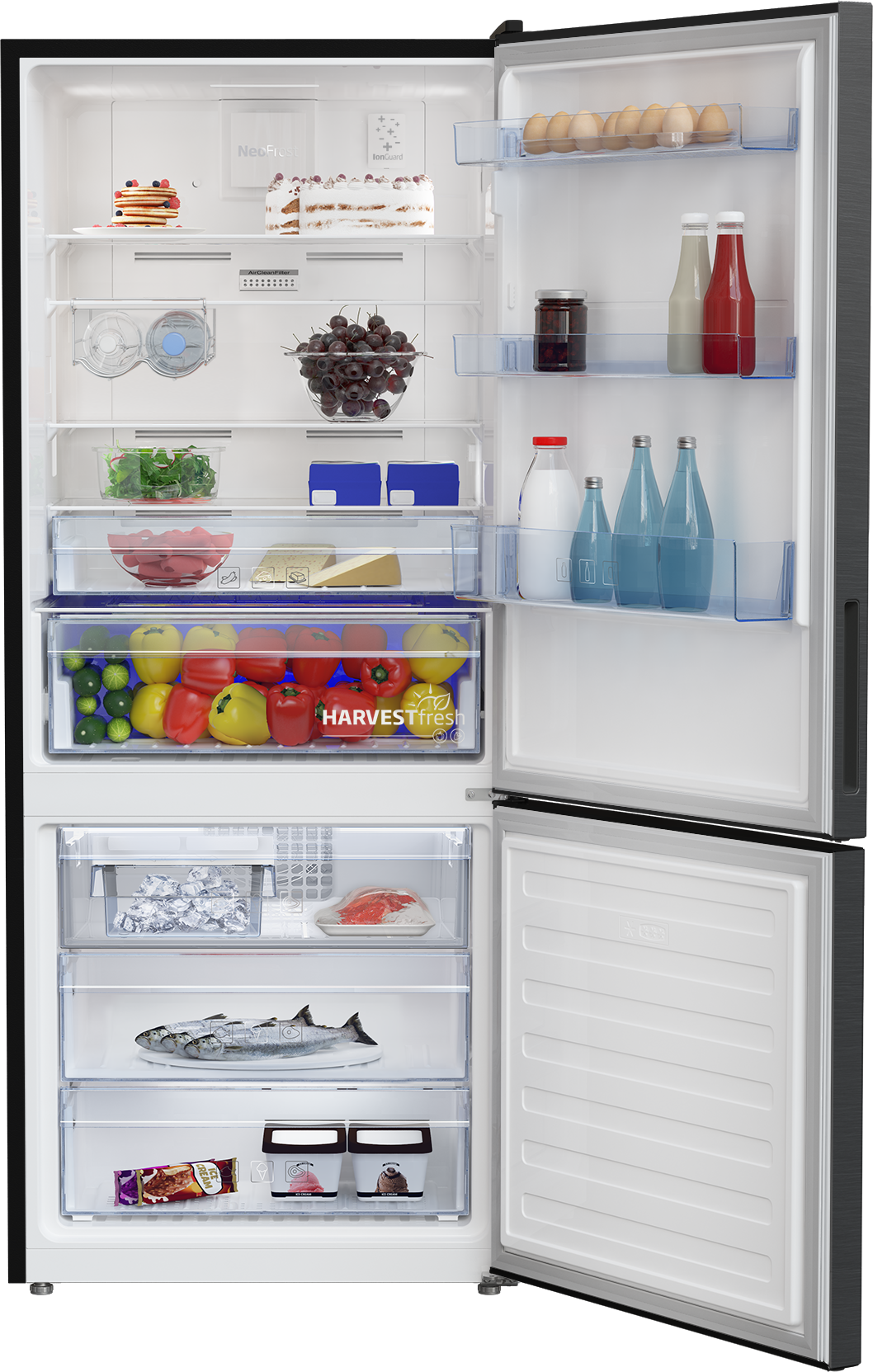 BEKO - RCNT415E50VZK: Fridge Freezer (Freezer Bottom, 70 cm) AF Home