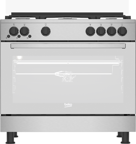 BEKO - GGR 15115 DX NS: Freestanding Cooker (Fan-assisted Gas, 90 cm) AF Home