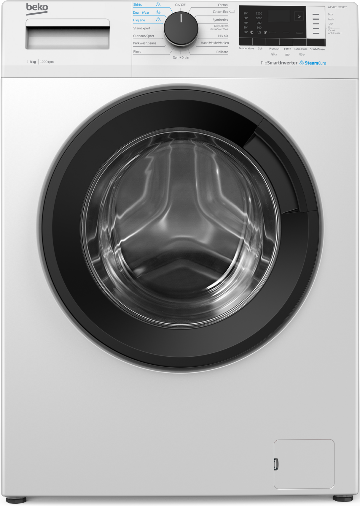 BEKO - WCV8612XS0ST: Freestanding Washing Machine (8 kg, 1200 rpm) AF Home