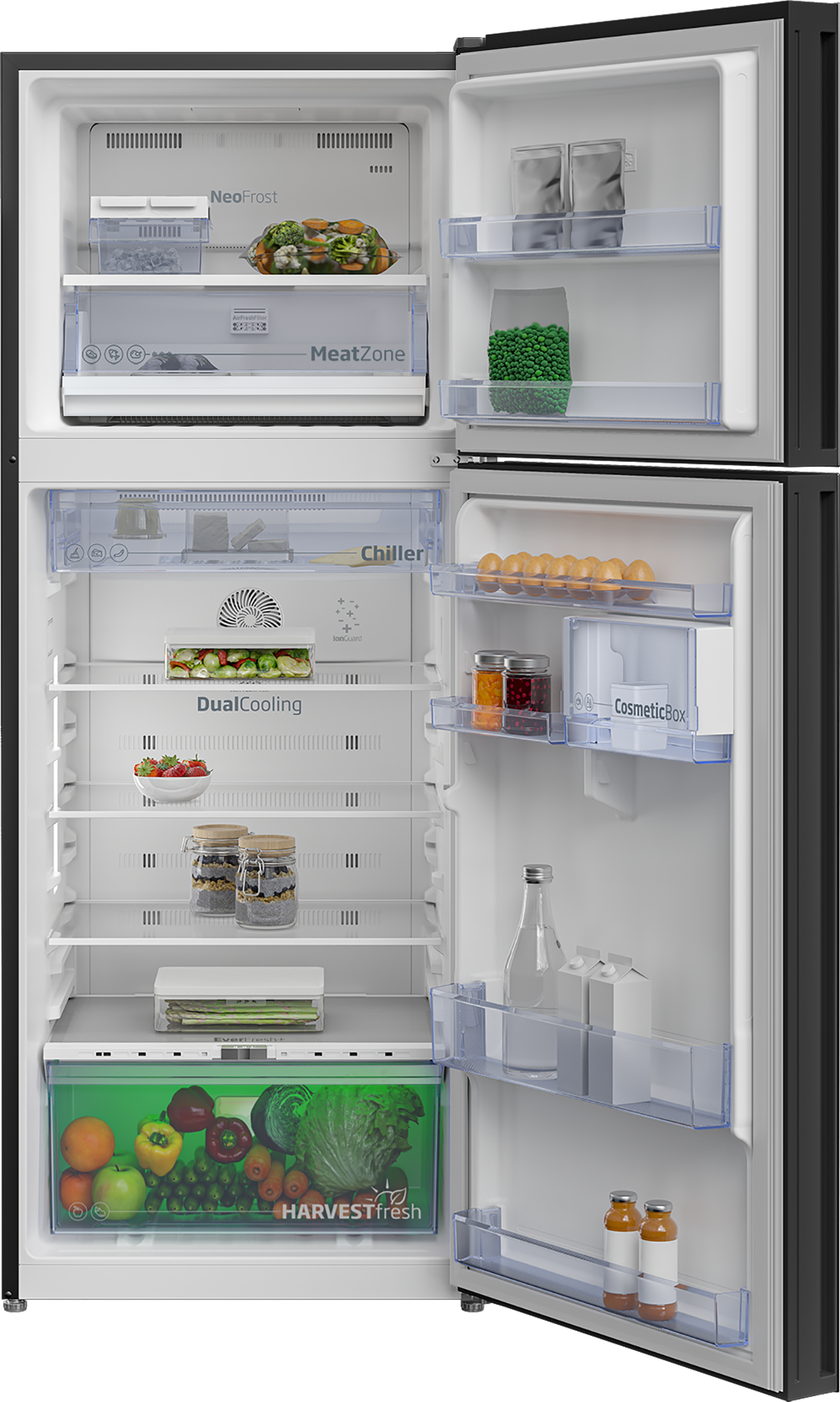 BEKO - RDNT401E50VZGB: Fridge Freezer (Freezer Top, 66 cm) AF Home