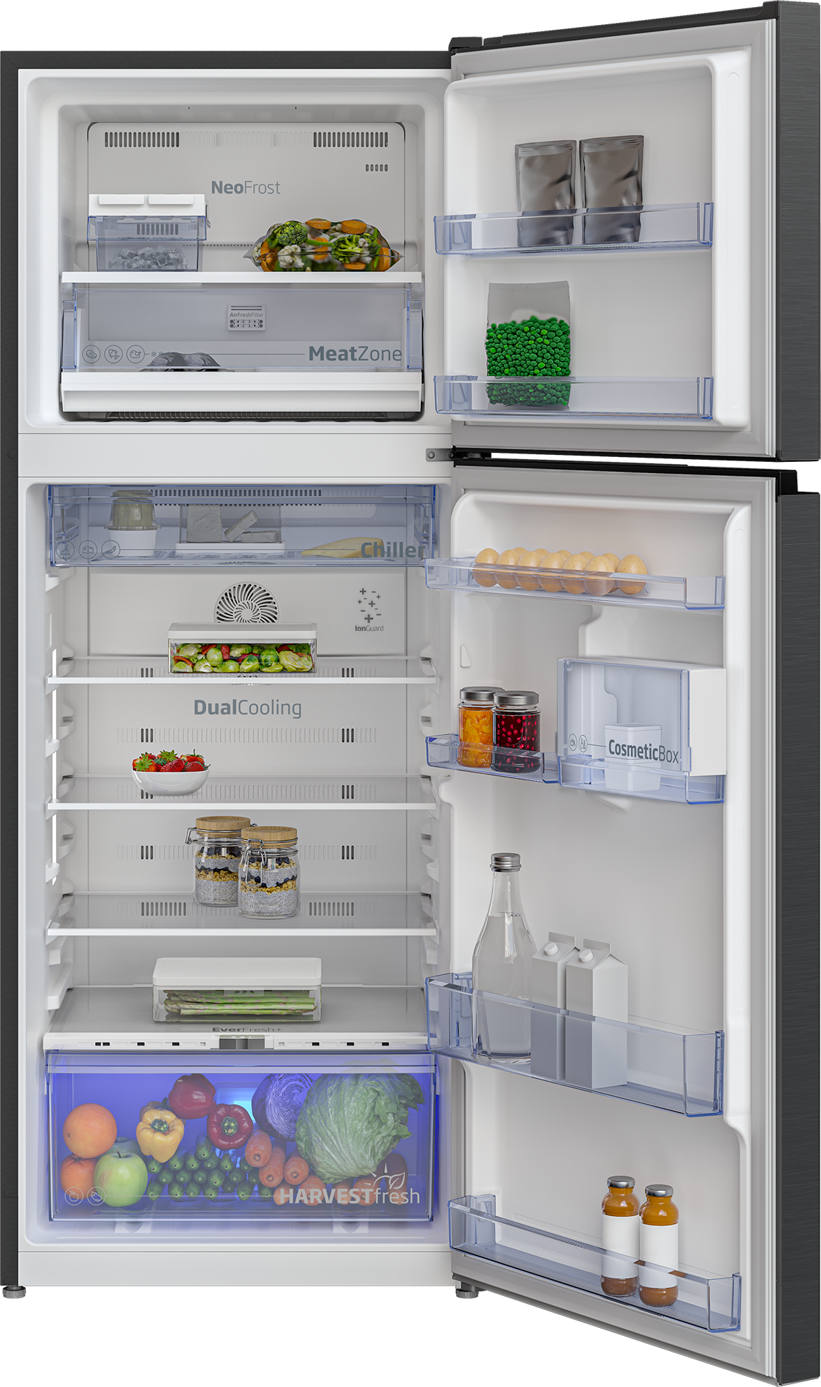 BEKO - RDNT401E50VZK Fridge Freezer (Freezer Top, 66 cm) AF Home
