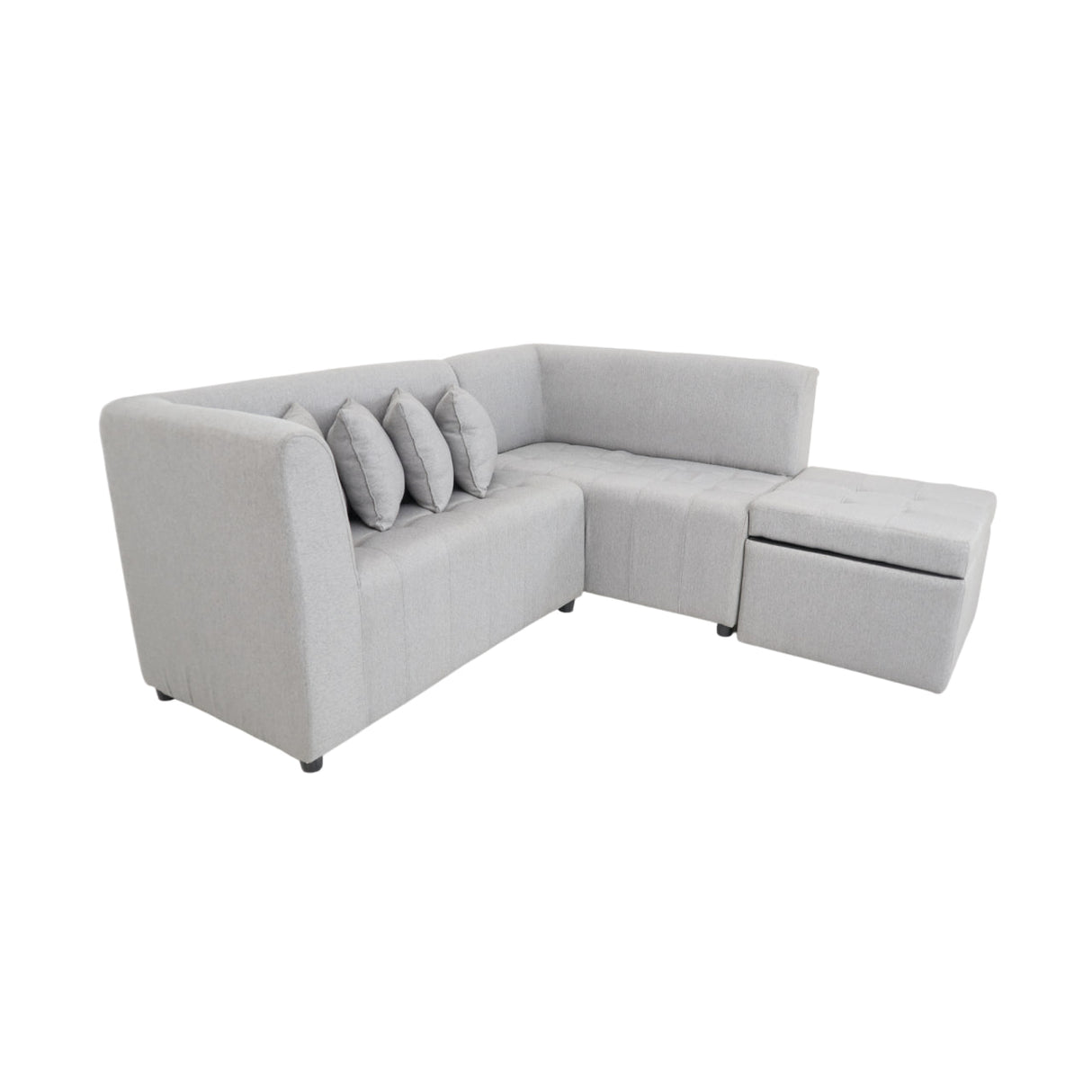RONNA L-Shape Fabric Sofa w/ Storage Ottoman Affordahome