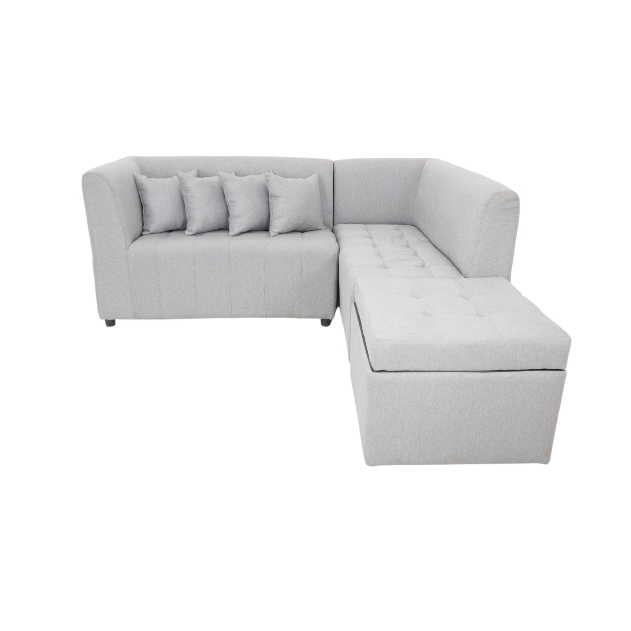 RONNA L-Shape Fabric Sofa w/ Storage Ottoman AF Home