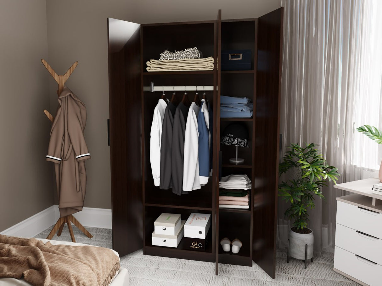 CARLTON Wardrobe with 3 mirror panel Furnigo
