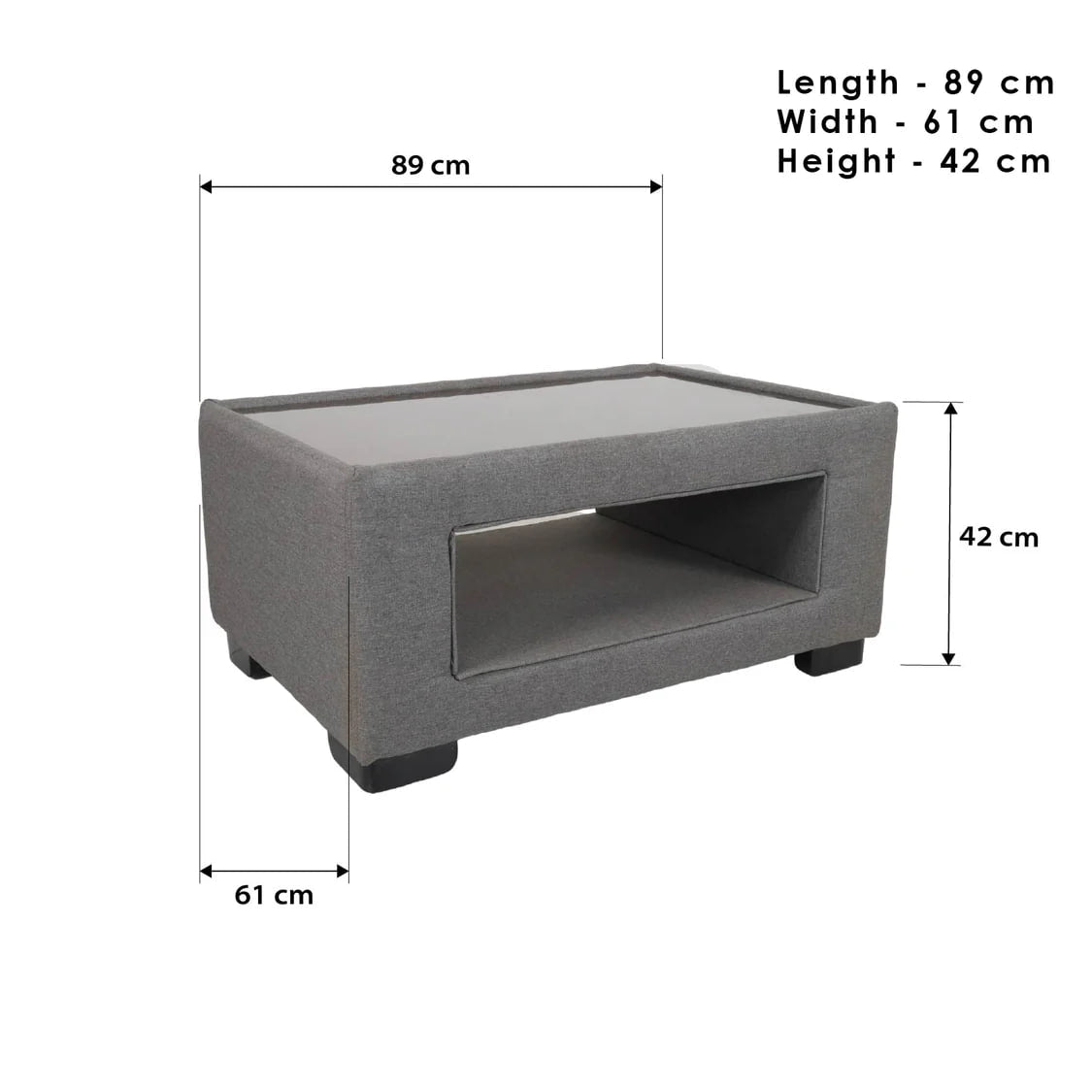 ANGELO Center Table with Top Glass Furnigo