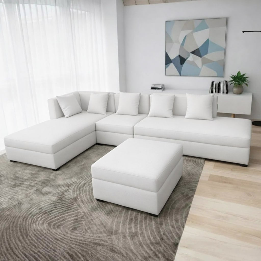 Russel L-shape Fabric Sofa with Ottoman Luxe Life PH