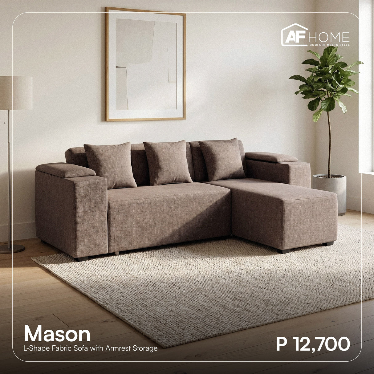 Mason L-Shape Fabric Sofa