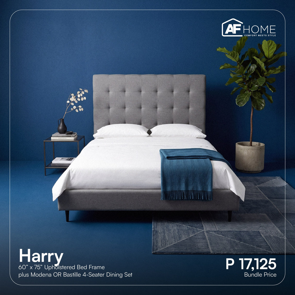Your Space, Your Mix - Combo C: Upholstered Bed + Dining Set