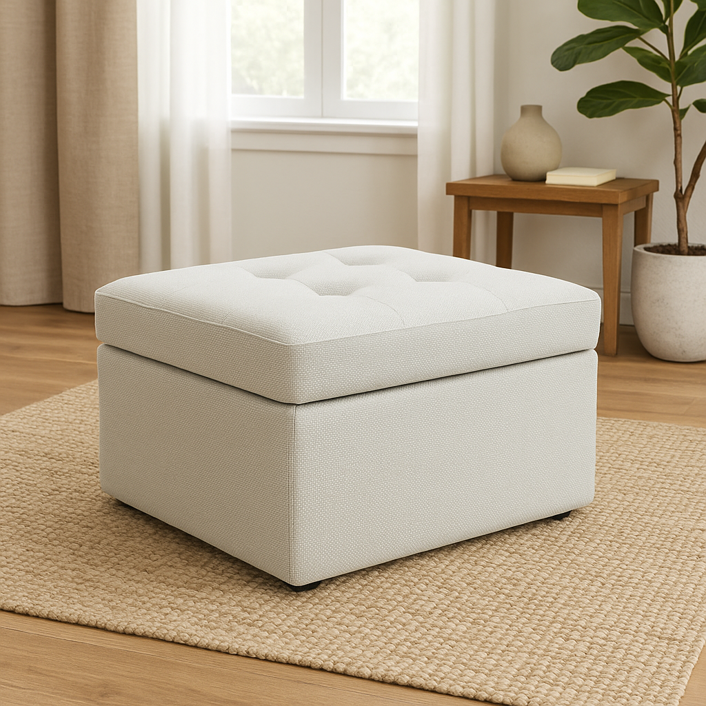 RONNA Fabric Storage Ottoman Affordahome