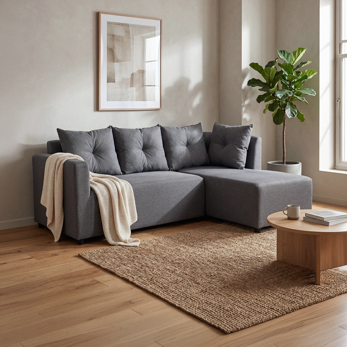 Sarah L-Shape Fabric Sofa