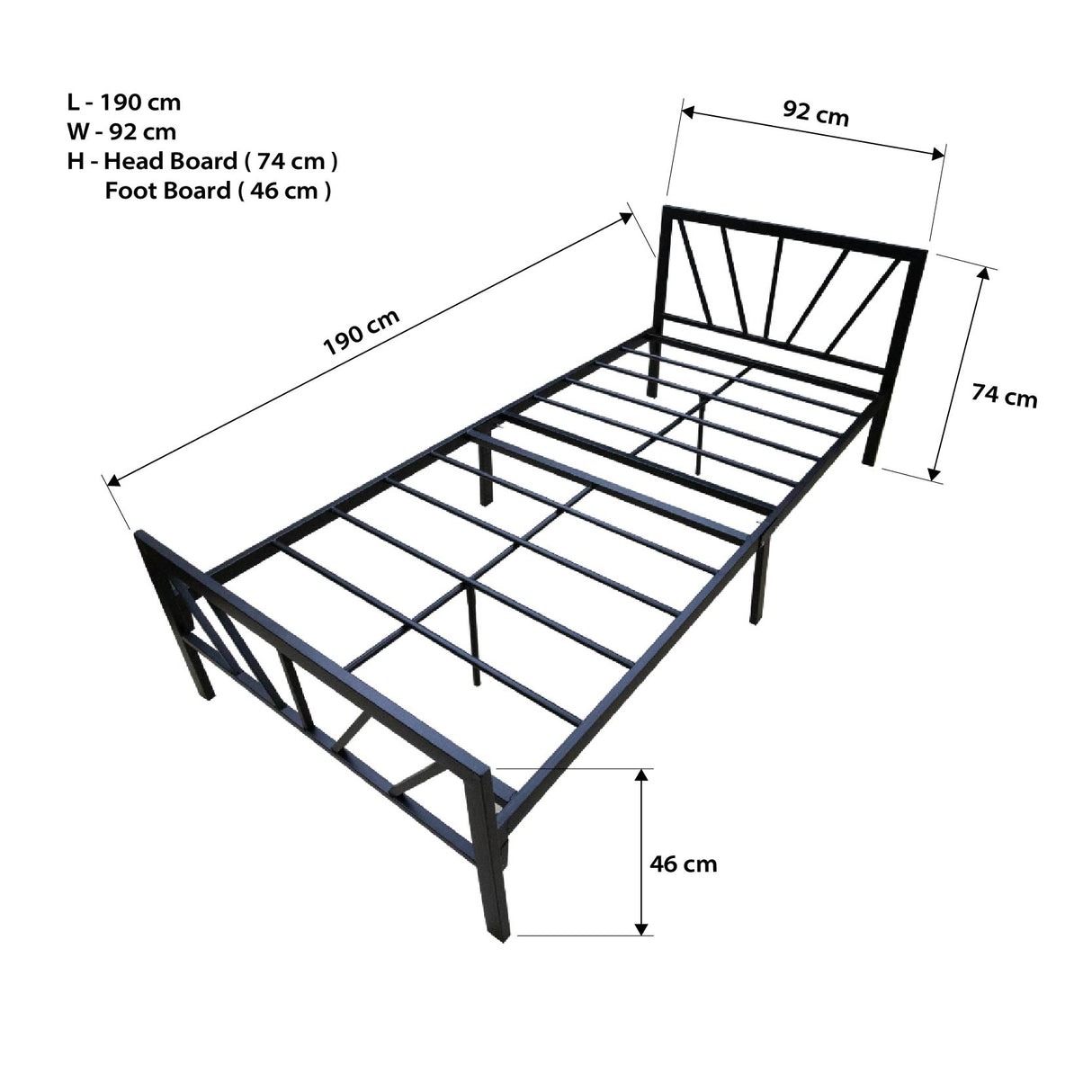 RHEA Metal Bed Frame Affordahome