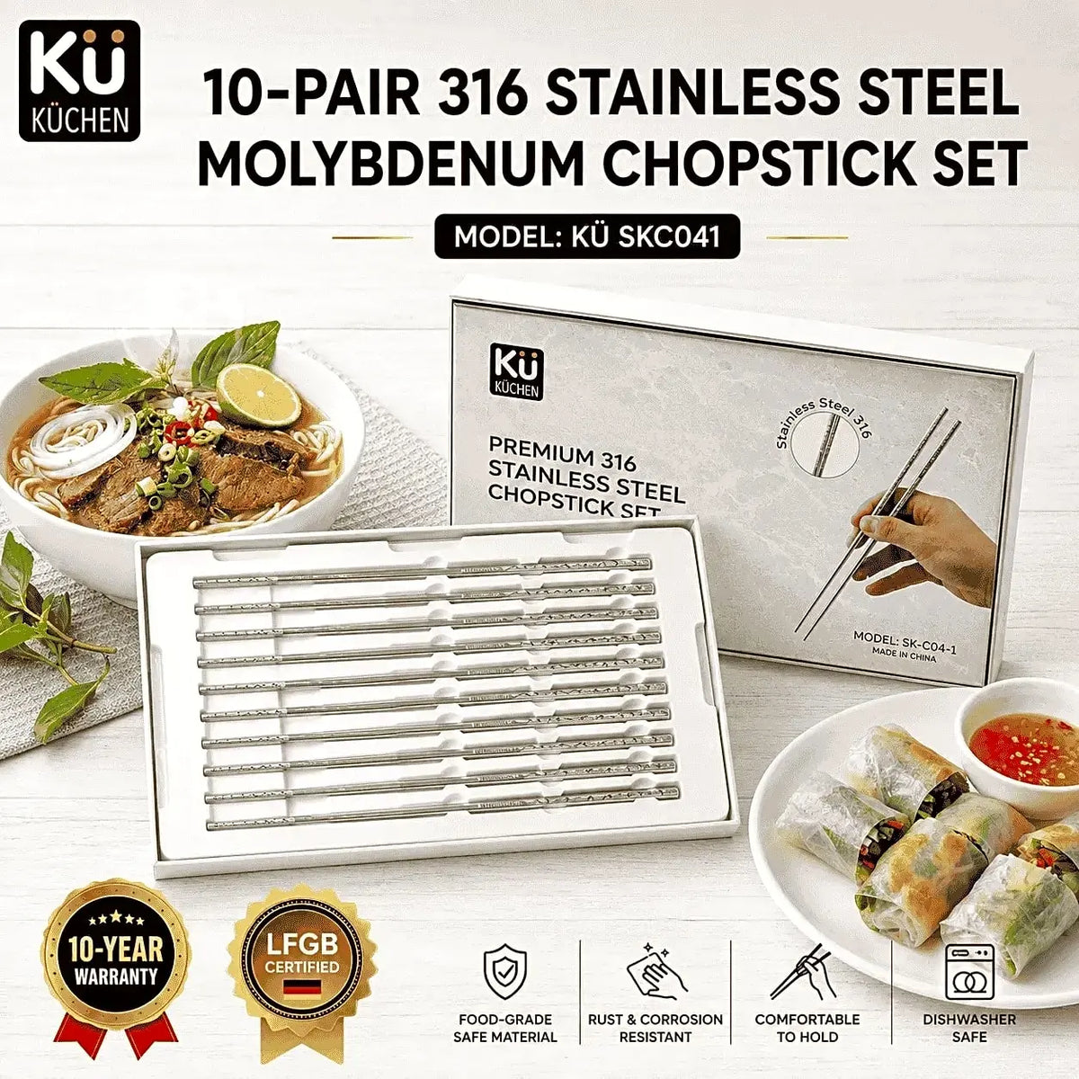 Stainless steel chopsticks set SK-C04-1