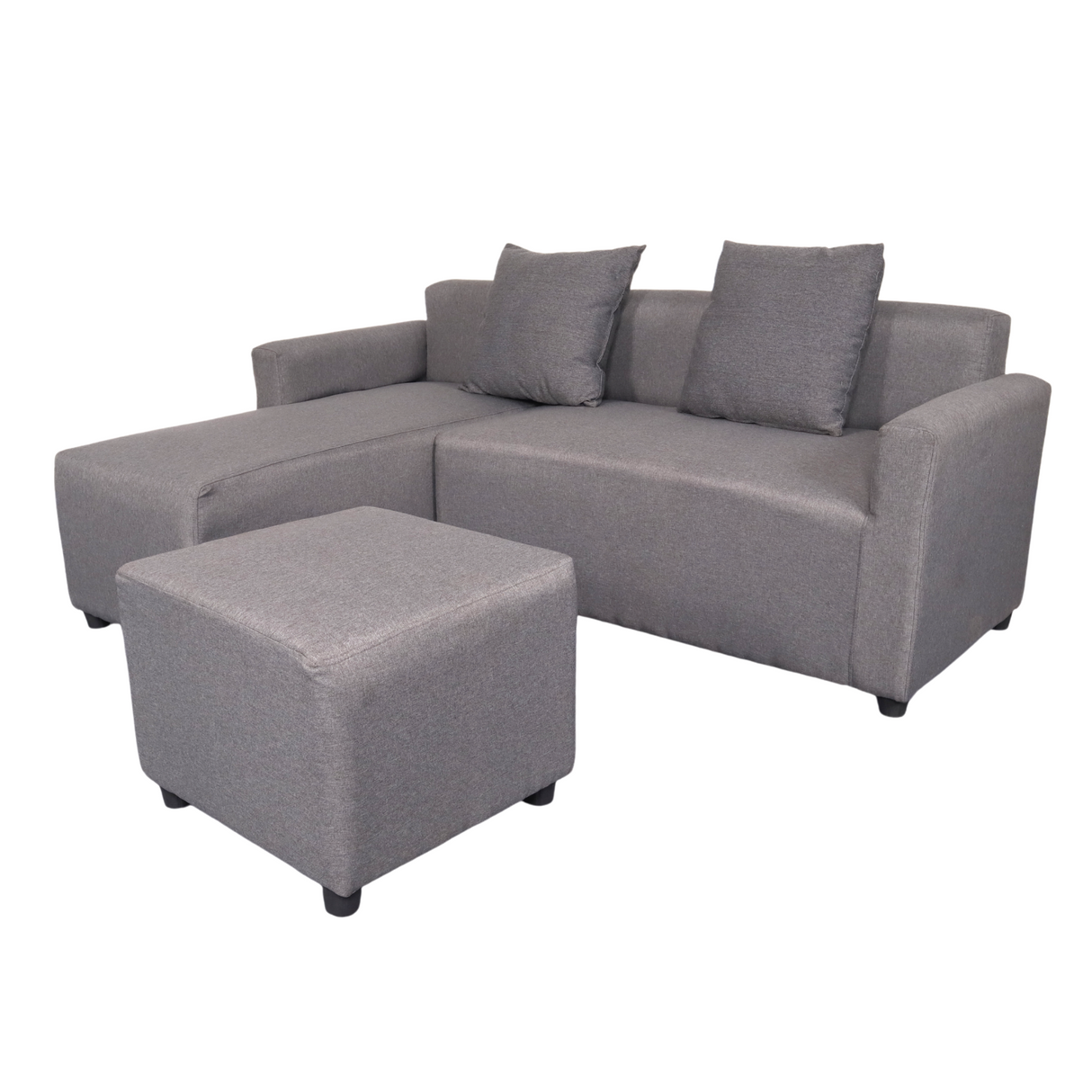 HARVEY L-Shape Fabric Sofa with Ottoman Affordahome