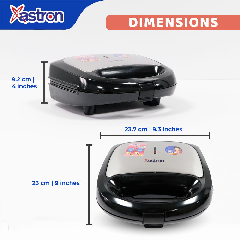 ASTRON SM-400 4-in-1 Sandwich Maker | 750W | 4 interchangeable metal blade Astron