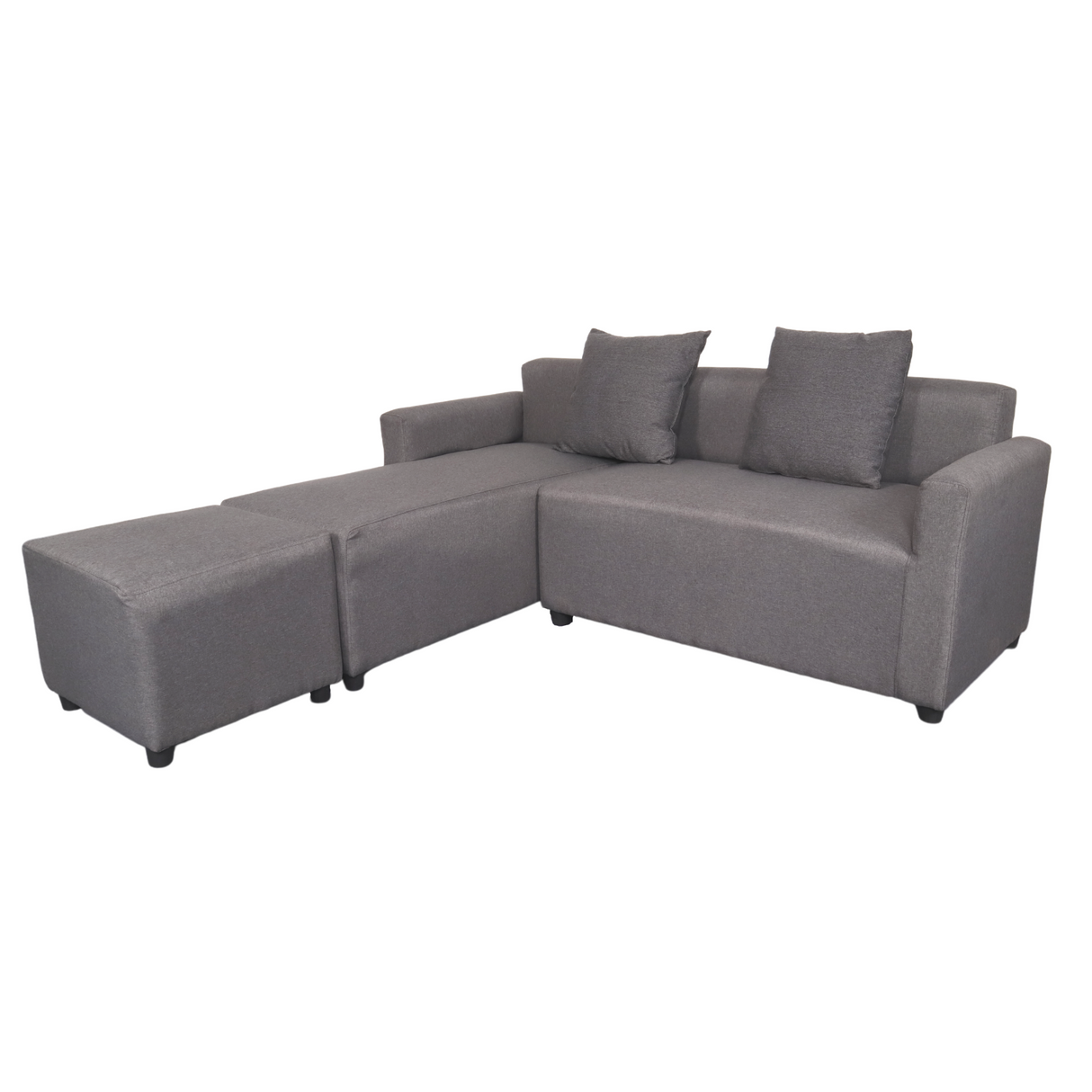 HARVEY L-Shape Fabric Sofa with Ottoman Affordahome