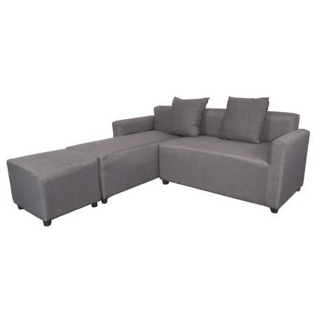 HARVEY L-Shape Fabric Sofa with Ottoman Affordahome