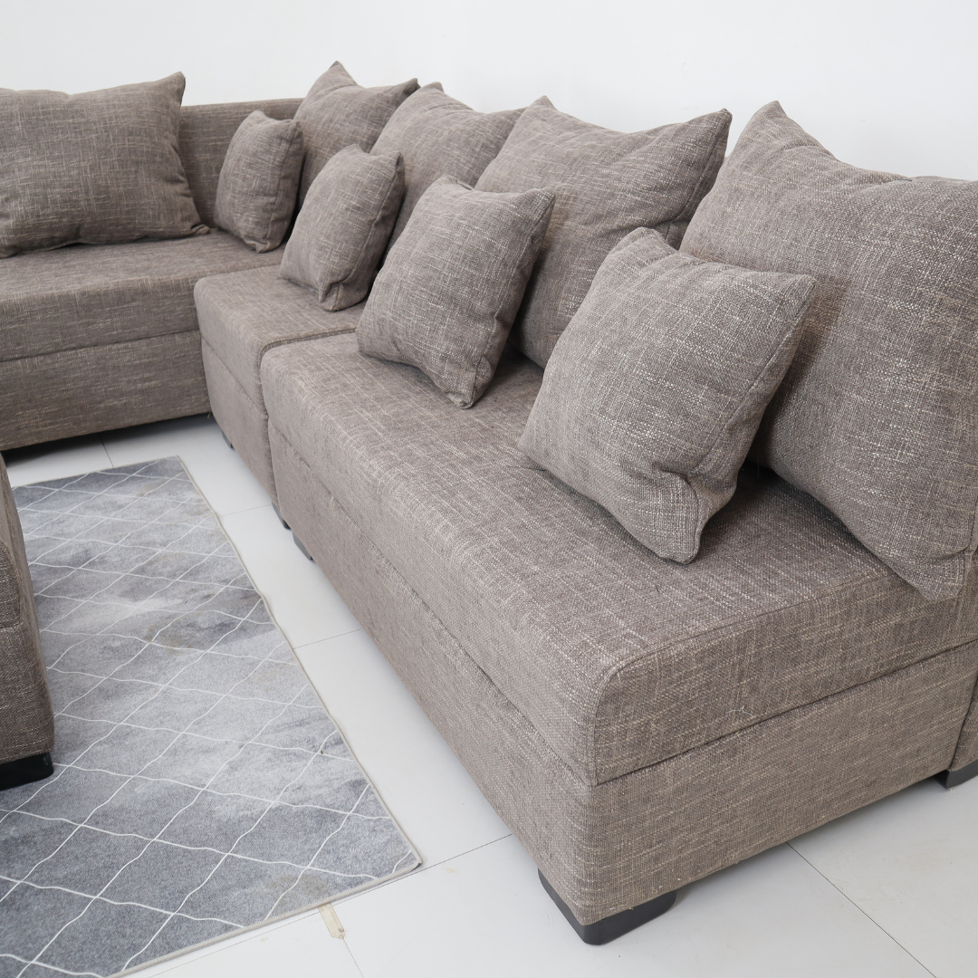 SLANE L-Shape Corner Fabric Sofa Furnigo