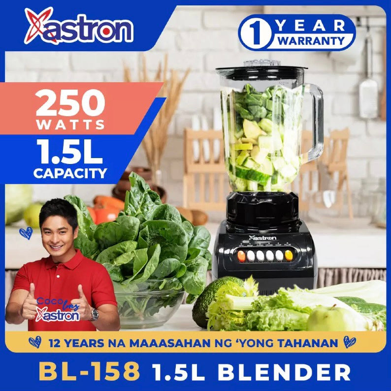 ASTRON BL-158 Blender 250W 1.5L capacity (Black) Astron