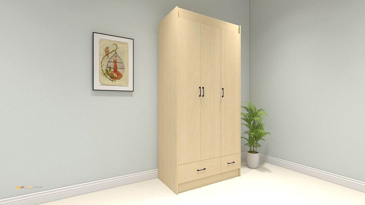 CARMINE 3 Door Wardrobe Furnigo