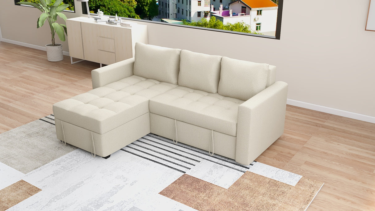 DARCY Sofabed with Storage Chaise Furnigo
