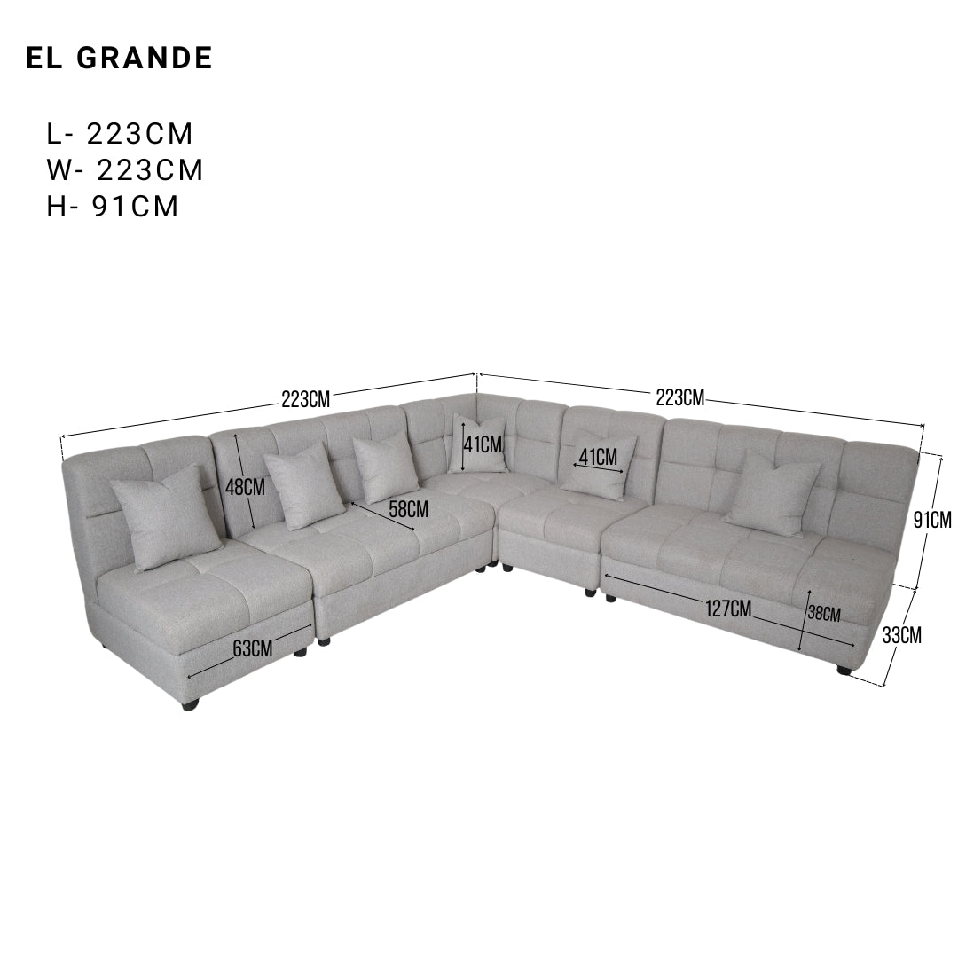 EL GRANDE L-Shape Fabric Sofa Luxe Life PH